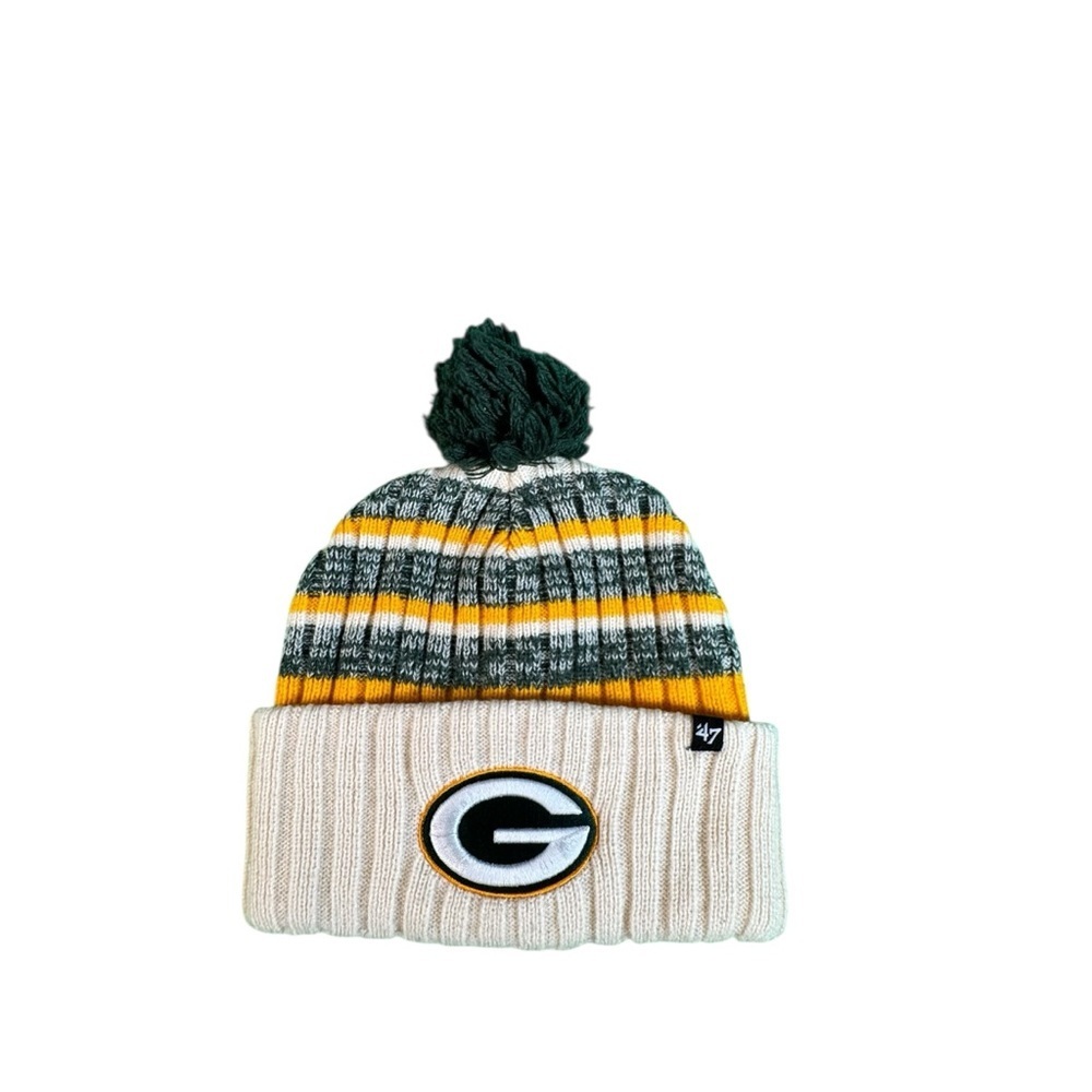 Green Bay Packers Beanie Hat 47 Brand NFL Pom Knit OSFA Winter Cap